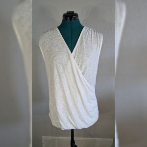 Athleta Cream Draped Women's Blouse